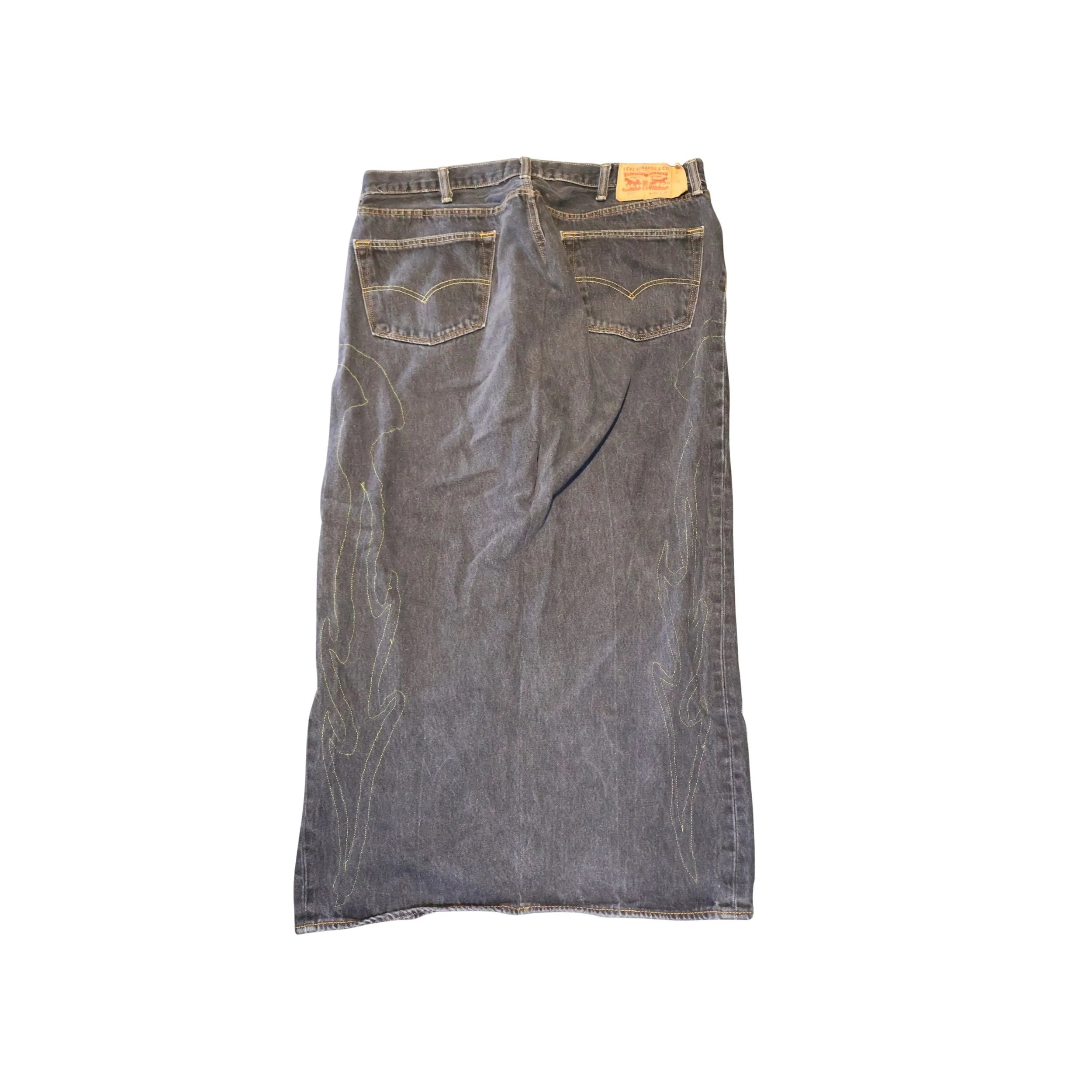 Black Denim Maxi Skirt