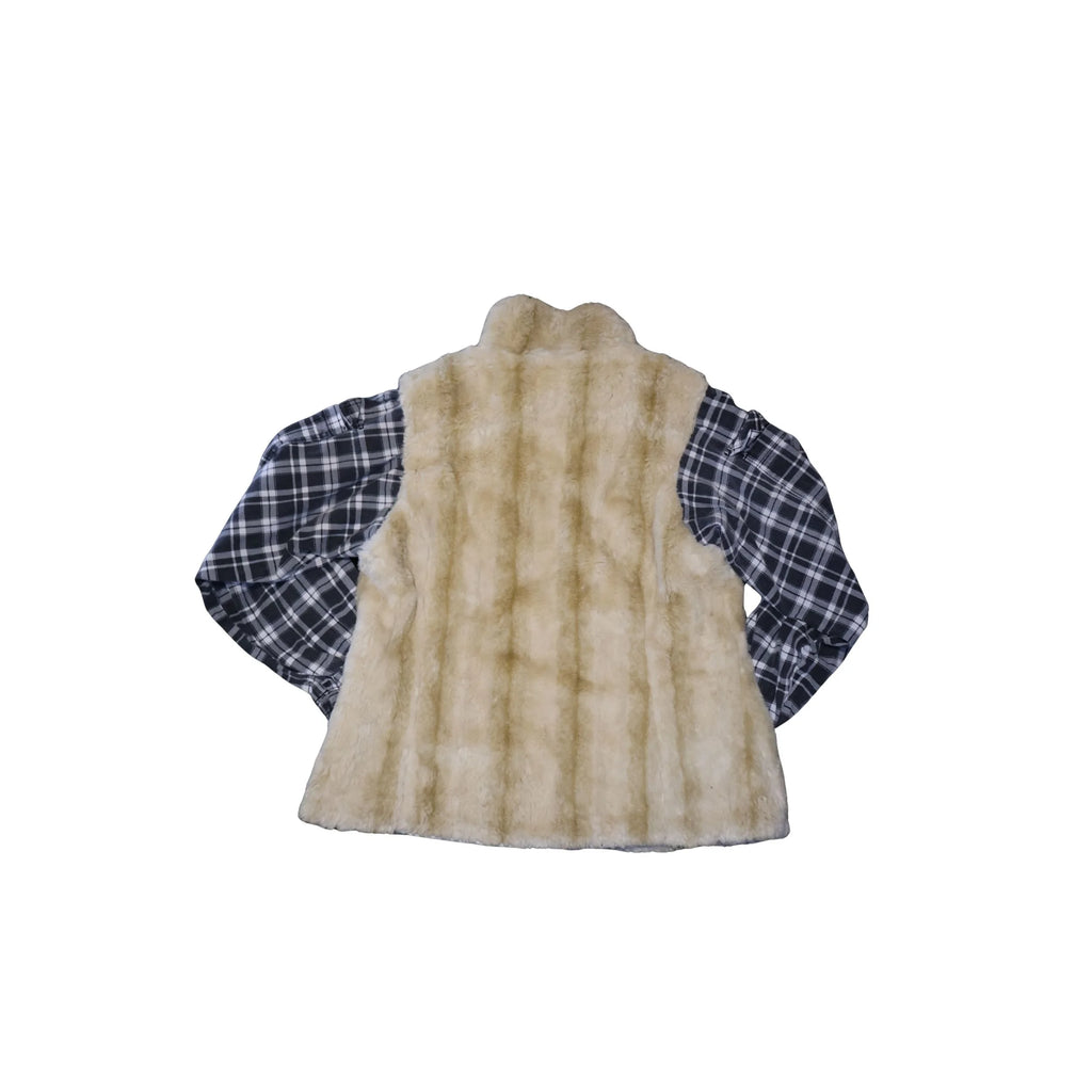 Reworked Sherpa + Plaid Flannel Jacket