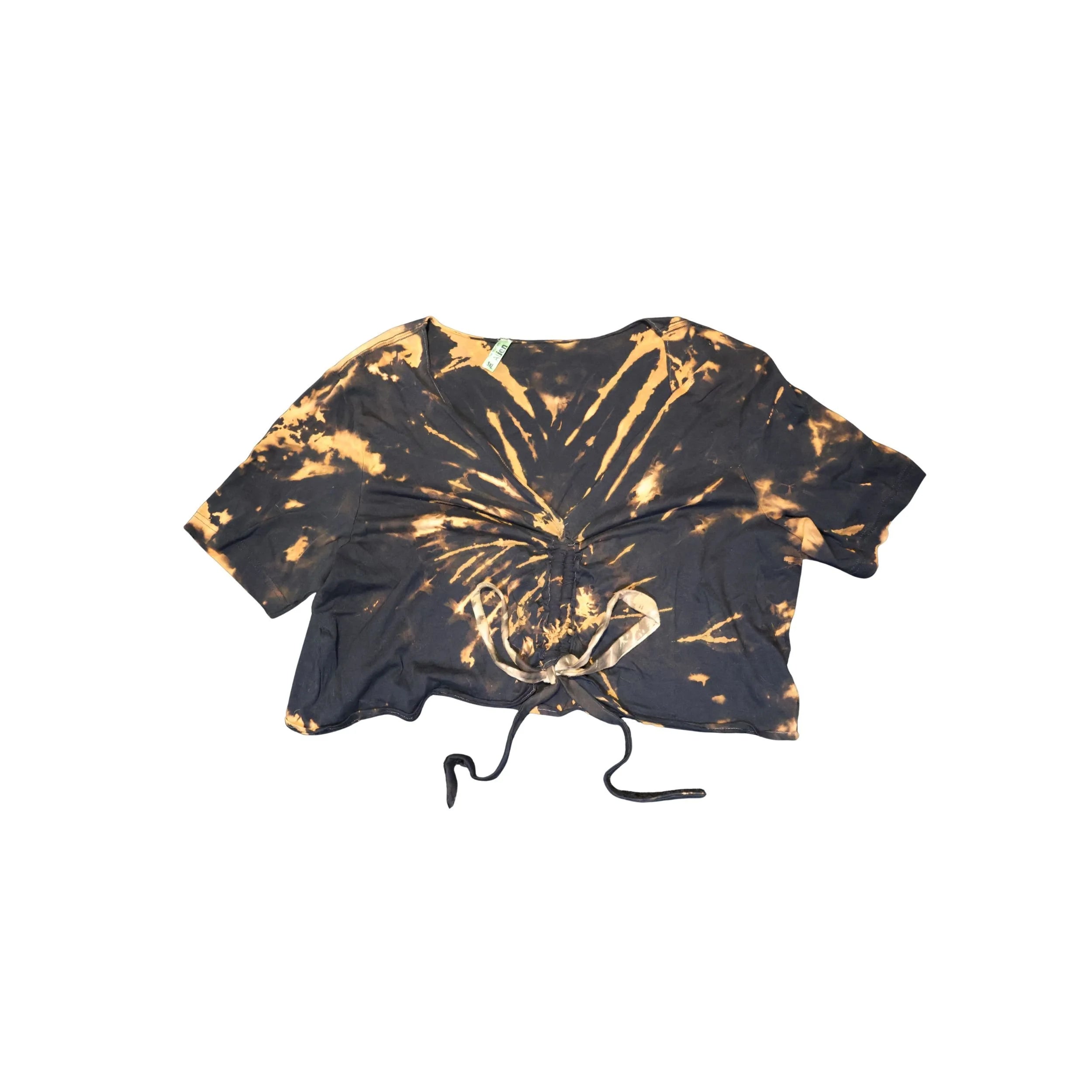 Bleach Tie-Dye Ruched Crop Top