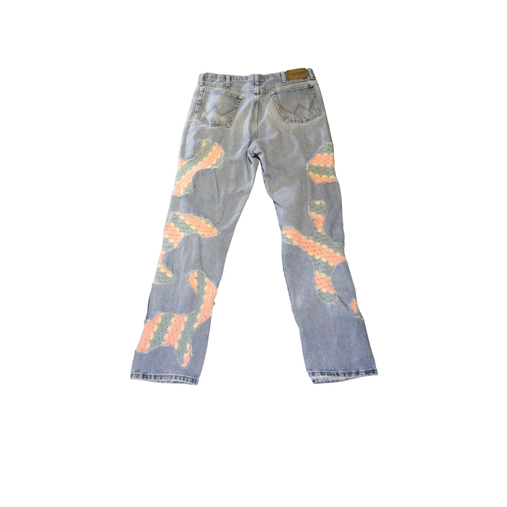 Pink and Blue Scab Patch Jeans