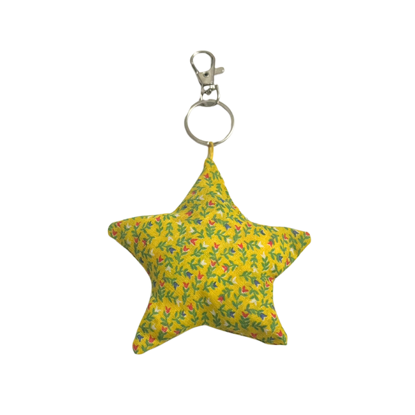 Yellow Floral Star Bag Charm