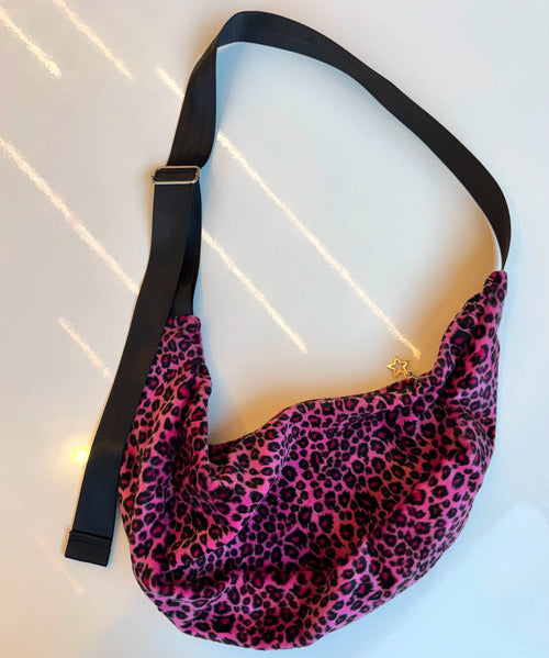 Faux Fur Leopard Sling Bag