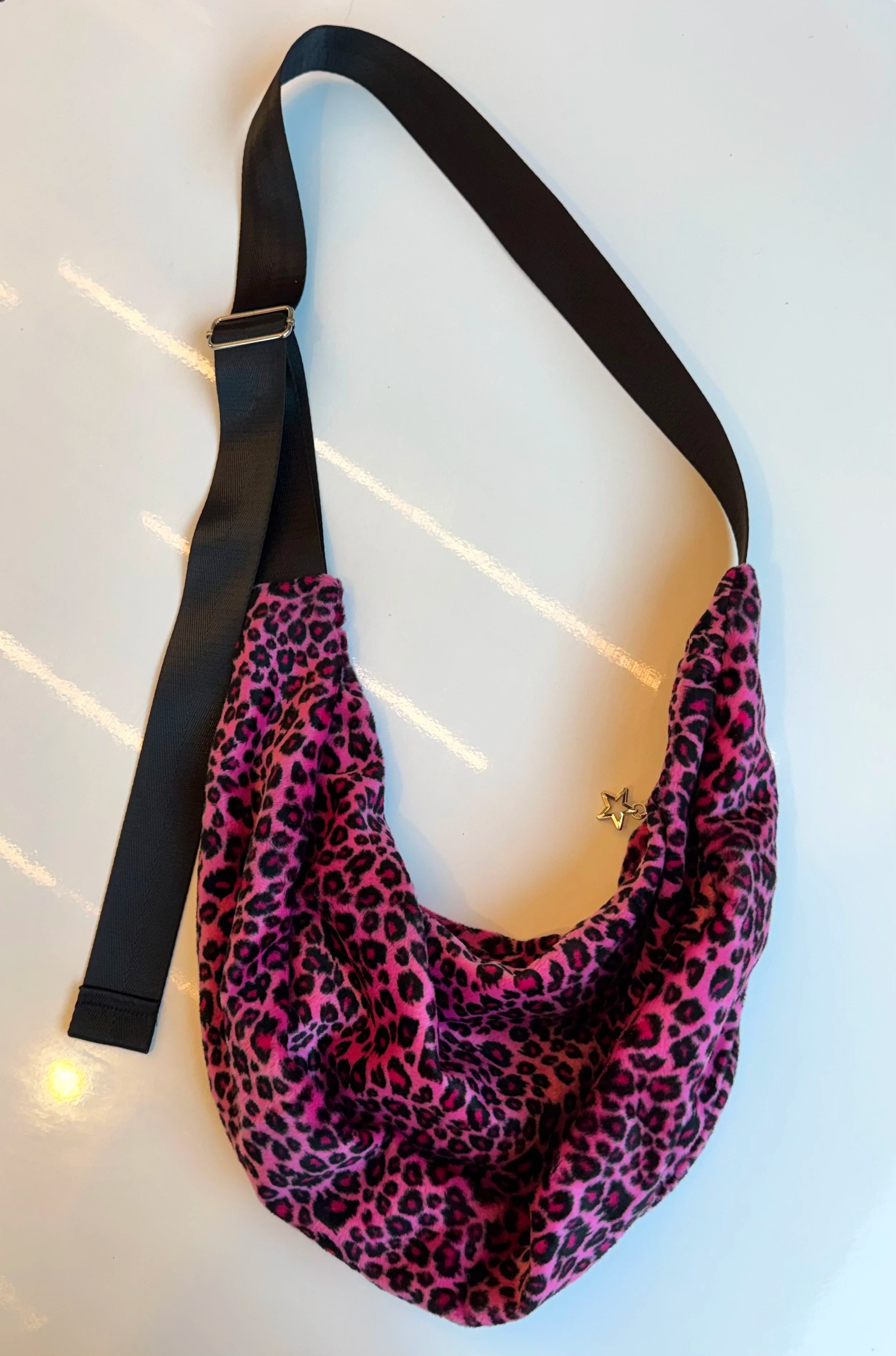 Faux Fur Leopard Sling Bag