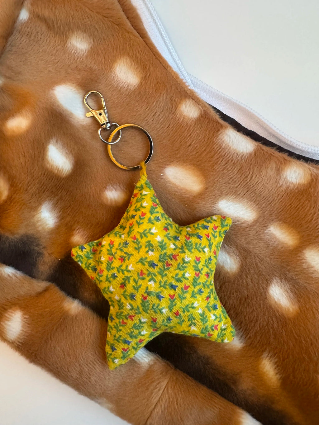 Yellow Floral Star Bag Charm