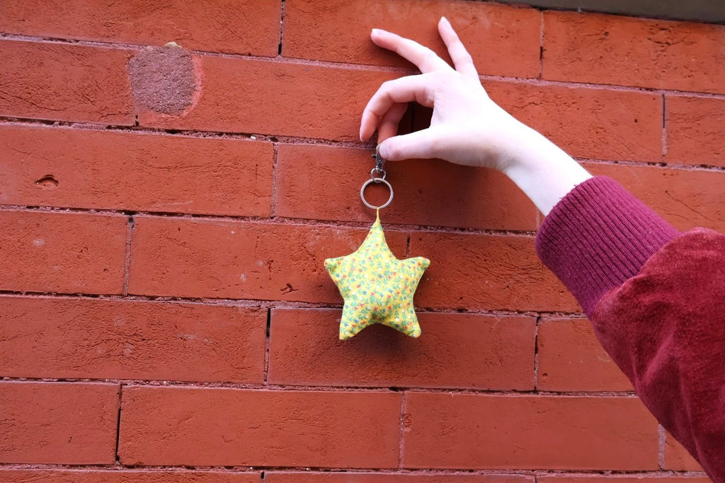 Yellow Floral Star Bag Charm